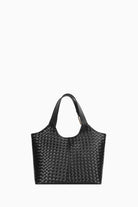 Hasır Örgü Desenli Çanta - Siyah TUGBA