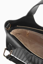 Hasır Örgü Desenli Çanta - Siyah TUGBA