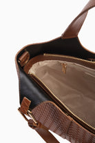 Hasır Örgü Desenli Çanta - Taba TUGBA