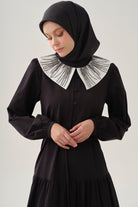 Seyyar Yakalı Çingene Etekli Elbise - Siyah TUGBA