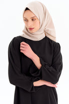 Sıfır Yaka Kol Detaylı Bluz - Siyah TUGBA