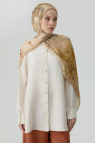 Sıfır Yaka Manşetli Gömlek - Bej TUGBA