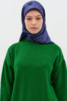 Sıfır Yaka Triko Tunik - Yeşil TUGBA