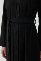 Şifon Kombinli Uzun Tunik - Siyah TUGBA