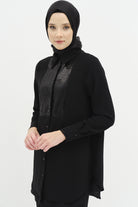 Şifon Ve Payet Garnili Tunik - Siyah TUGBA