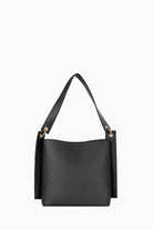 Omuz Askılı Üçgen Deri Çanta - Siyah TUGBA