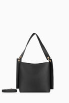 Omuz Askılı Üçgen Deri Çanta - Siyah TUGBA