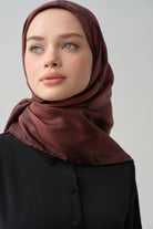 İnhina Twill İpek Eşarp - Bordo TUGBA