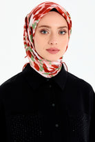 Soyut Desen Stil Eşarp - Oranj TUGBA