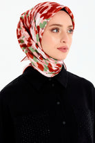 Soyut Desen Stil Eşarp - Oranj TUGBA