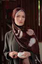 Sükun Krep İpek Şal - Bordo TUGBA