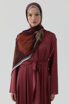 Sükun Krep İpek Şal - Bordo TUGBA
