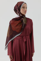 Sükun Krep İpek Şal - Bordo TUGBA