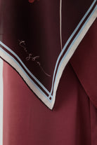 Sükun Krep İpek Şal - Bordo TUGBA