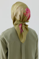 Süregan Twill İpek Eşarp - Yeşil TUGBA