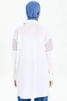 Süs Cep Kapaklı Garnili Gömlek - Beyaz TUGBA