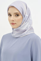 T Logolu Twill İpek Eşarp - Açık Mavi TUGBA