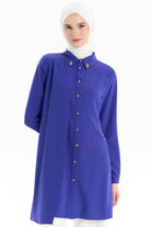 Taş Aksesuarlı Şık Tunik - Menekşe TUGBA