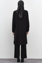 Taşlı Cep Detaylı Tunik - Siyah TUGBA