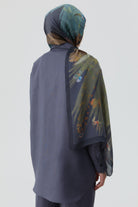 Ters Kapamalı Keten Gömlek - İndigo TUGBA