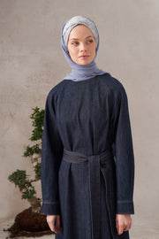 Denim Elbise - Lacivert TUGBA