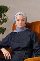 Denim Elbise - Lacivert TUGBA