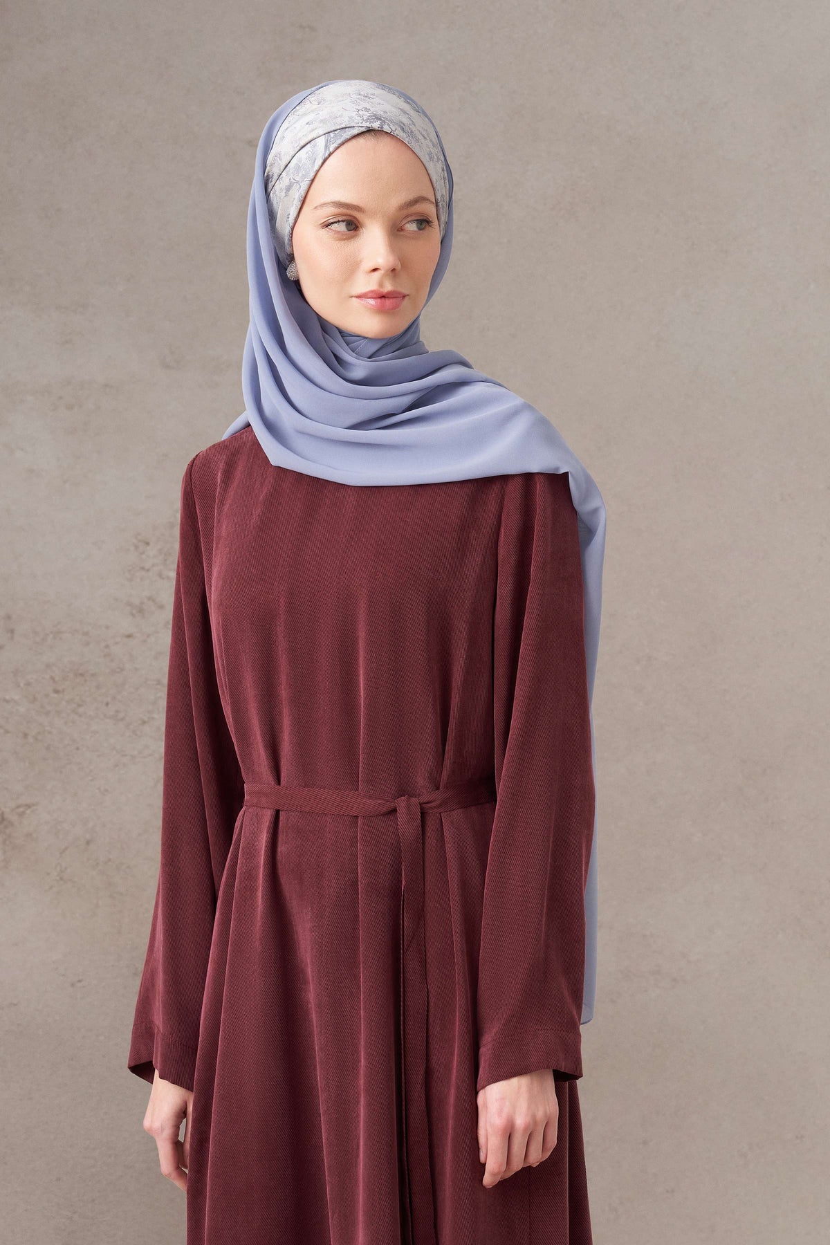 Belva Twill İpek Eşarp - Açık Mavi