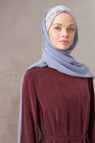 Belva Twill İpek Eşarp - Açık Mavi TUGBA