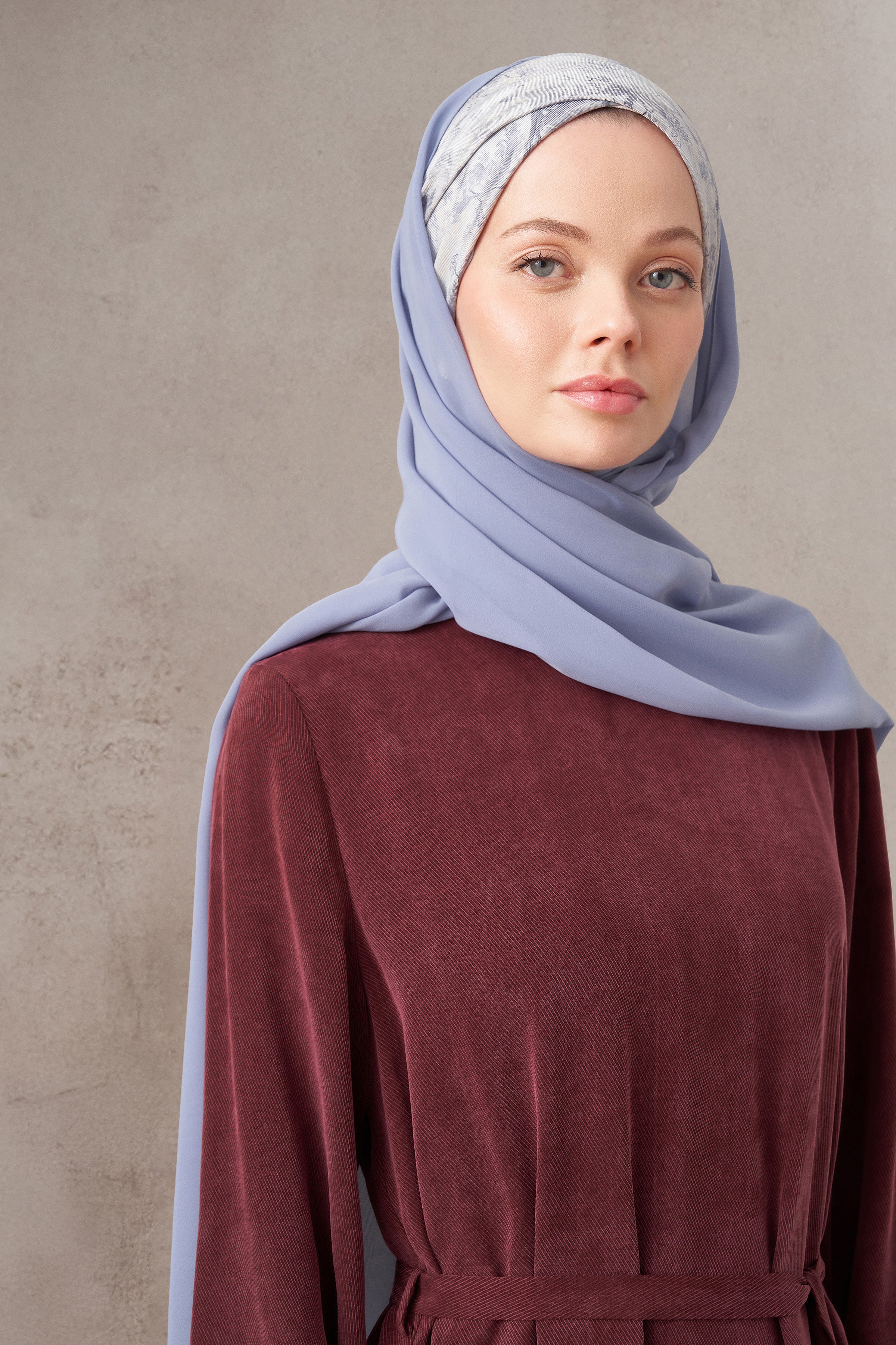 Belva Twill İpek Eşarp - Açık Mavi TUGBA