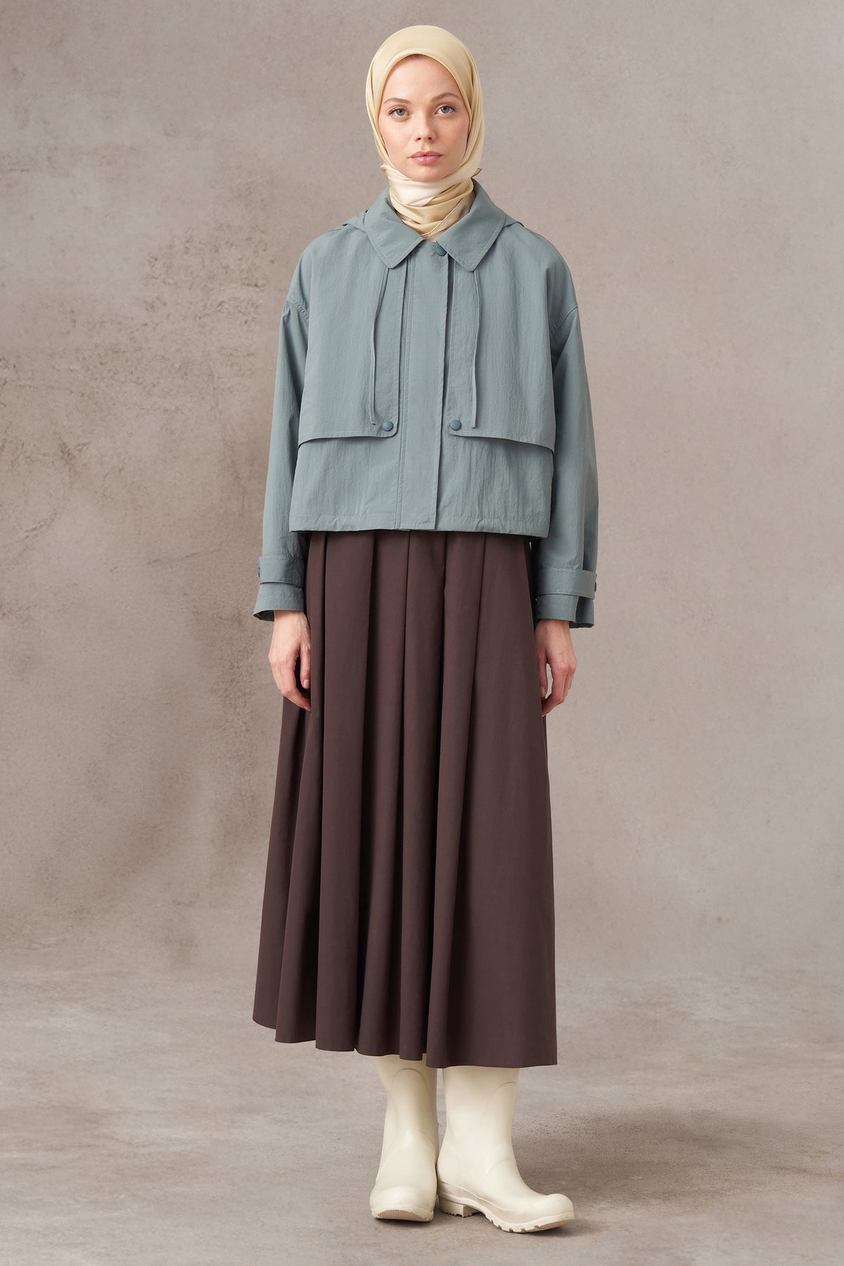Crop Yağmurluk - Mint TUGBA