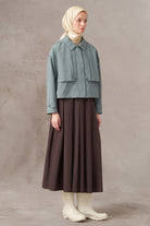 Crop Yağmurluk - Mint TUGBA