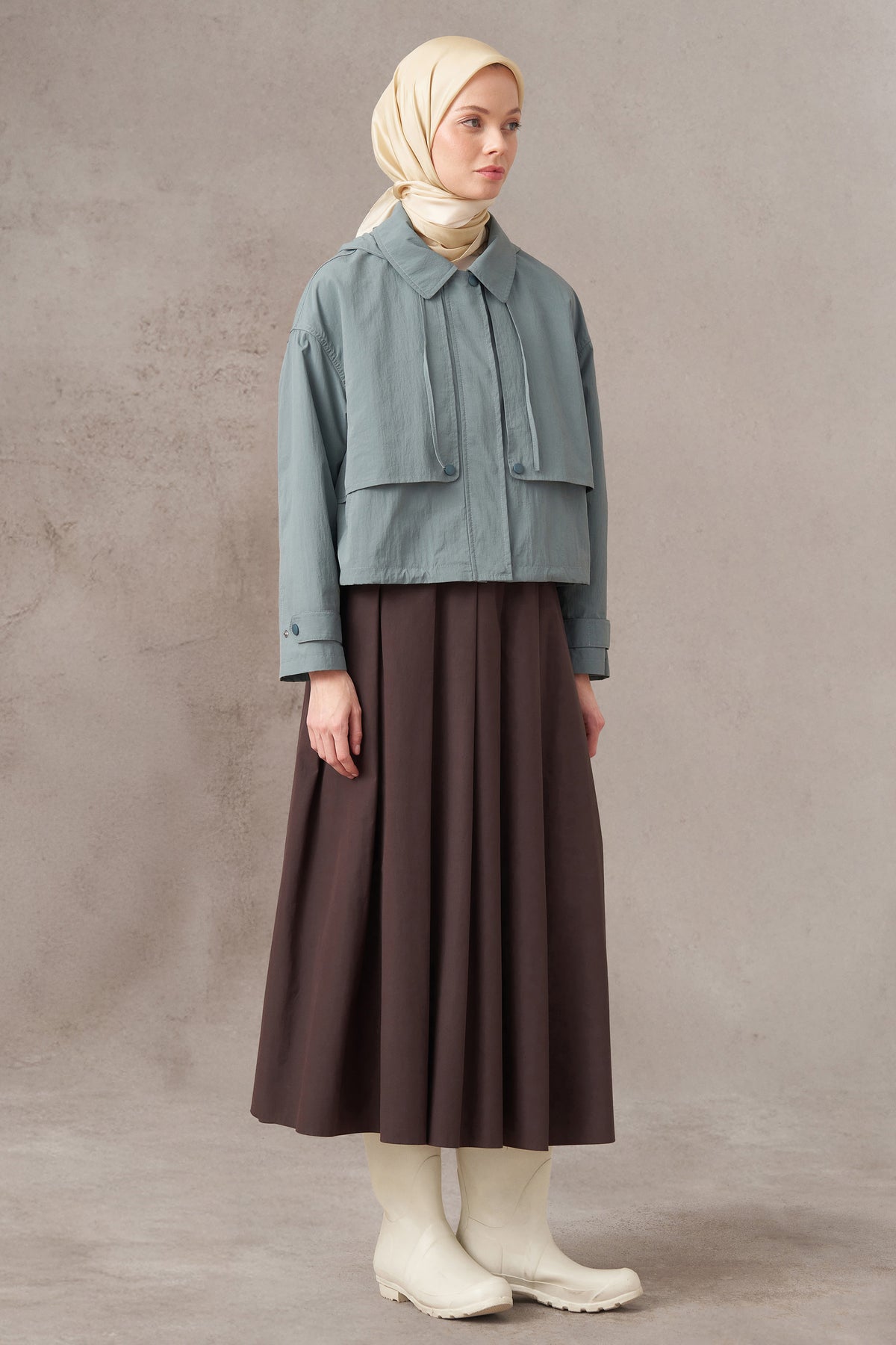 Crop Yağmurluk - Mint TUGBA