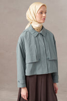 Crop Yağmurluk - Mint TUGBA