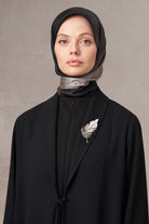 Broşlu Abaya - Siyah TUGBA