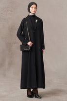Broşlu Abaya - Siyah TUGBA