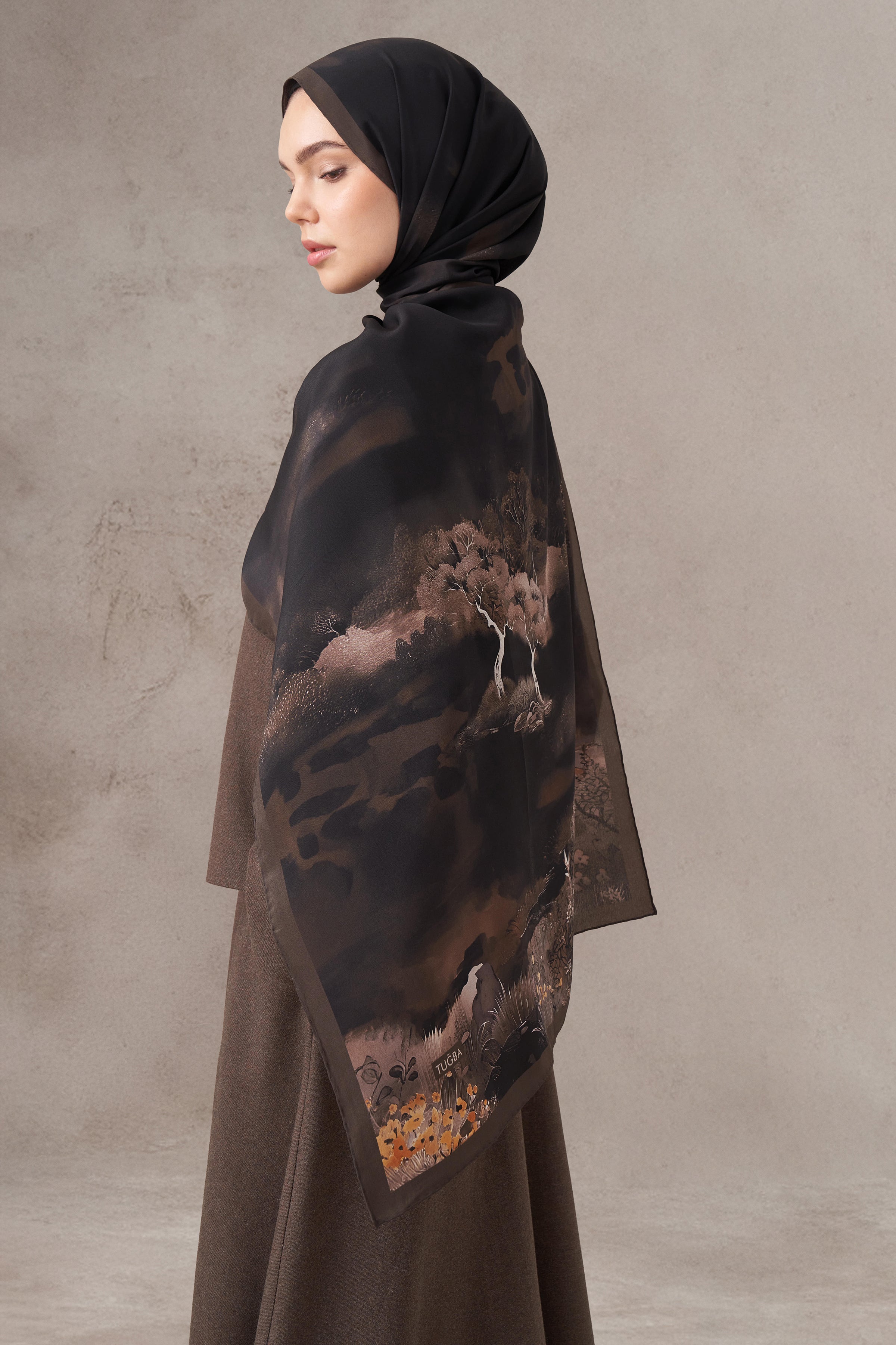 Düğme Detaylı Takım - Kahve TUGBA