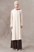 Seyyar Fularlı Tunik - Krem TUGBA