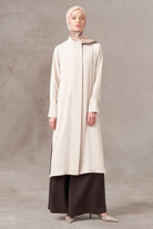 Seyyar Fularlı Tunik - Krem TUGBA