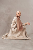 Kraş Etek Gömlek Takım - Vizon TUGBA