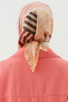 Tuğba Geo Twill İpek Eşarp - Oranj TUGBA