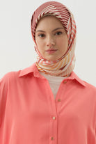 Tuğba Geo Twill İpek Eşarp - Oranj TUGBA