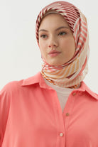 Tuğba Geo Twill İpek Eşarp - Oranj TUGBA