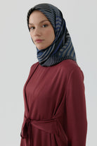 Tuğba Geo Twill İpek Eşarp - Siyah - Laci TUGBA