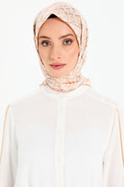 Tüvit Desenli Stil Eşarp - Turuncu TUGBA