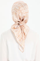 Tüvit Desenli Stil Eşarp - Turuncu TUGBA