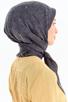 Zebra Desen Viskon Eşarp - Antrasit TUGBA