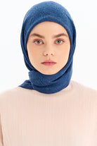 Zebra Desen Viskon Eşarp - İndigo TUGBA