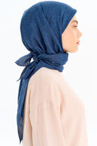 Zebra Desen Viskon Eşarp - İndigo TUGBA