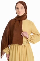 Zebra Desen Viskon Şal - Açık Kahve TUGBA