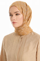 Dama Desen Viskon Şal - Camel TUGBA